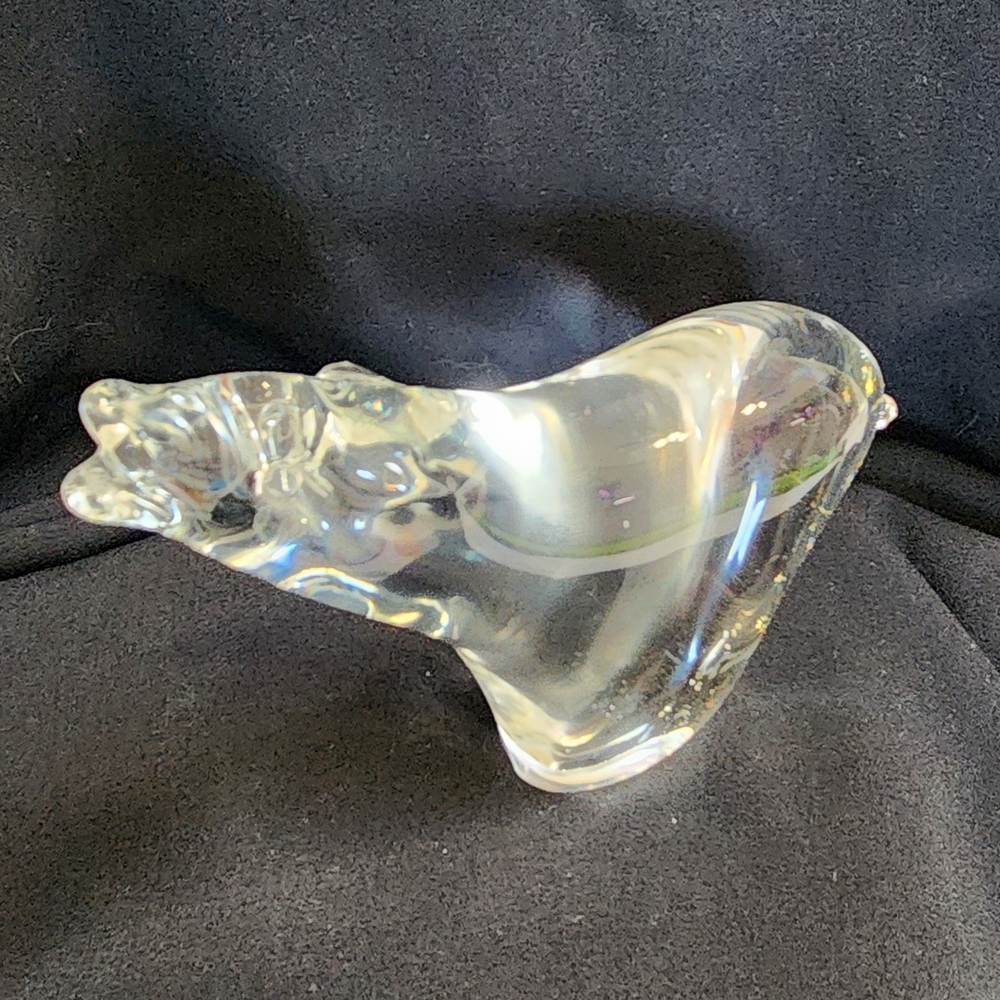 Signed Lane Clear Art Glass Polar Bear Figurine – Hand Blown Animal Sculpture - Picture 6 of 12